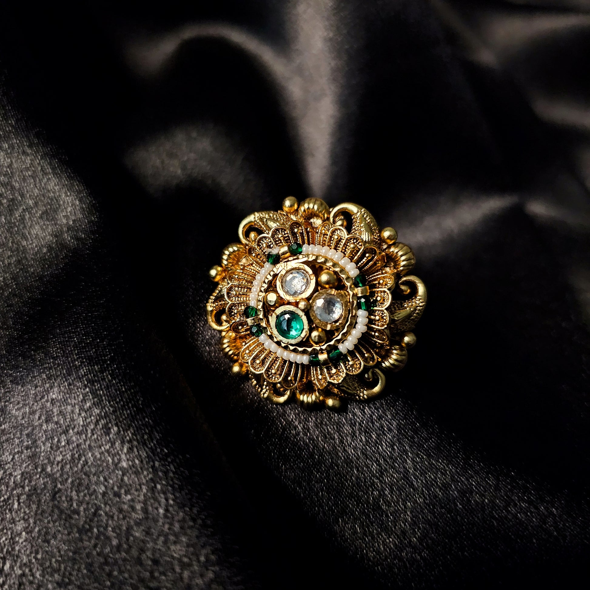 RARIMG0110 - Gold Plated Kundan Ring