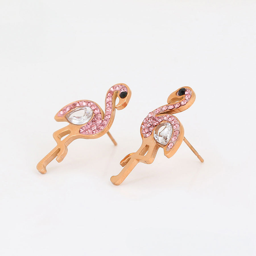 MG97797 - Rose Gold Flamingo Earrings image 1