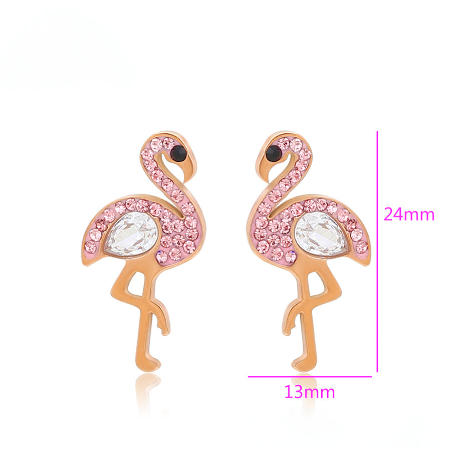 MG97797 - Rose Gold Flamingo Earrings image 2