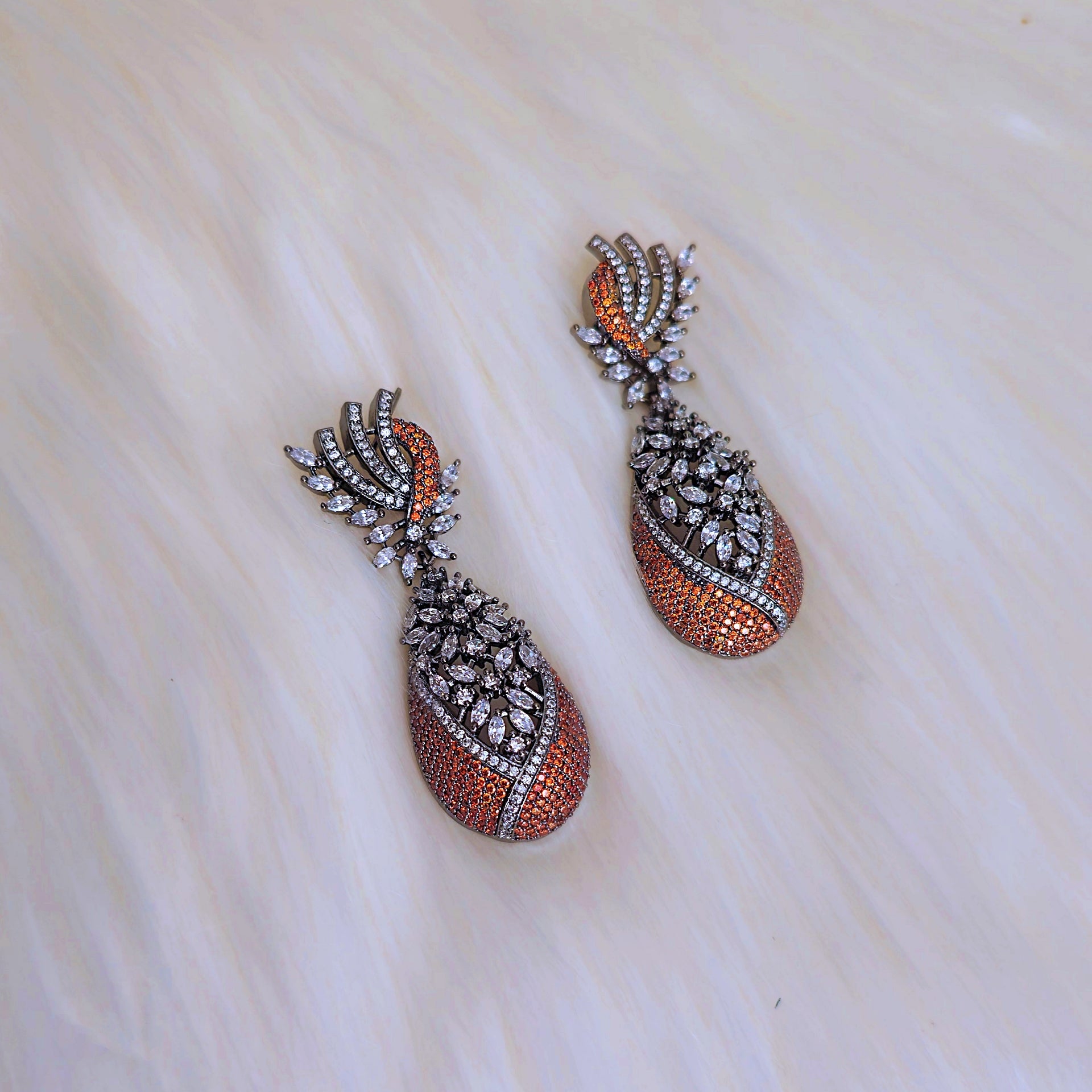 CUEAMG30184 - Victorian Polish Cubic Zirconia Earrings