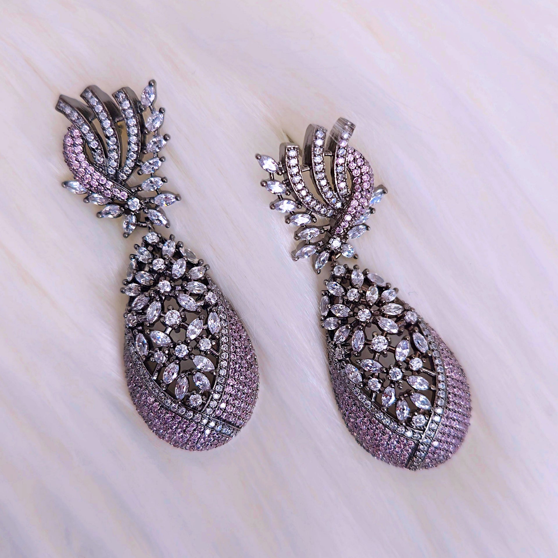 CUEAMG30184 - Victorian Polish Cubic Zirconia Earrings