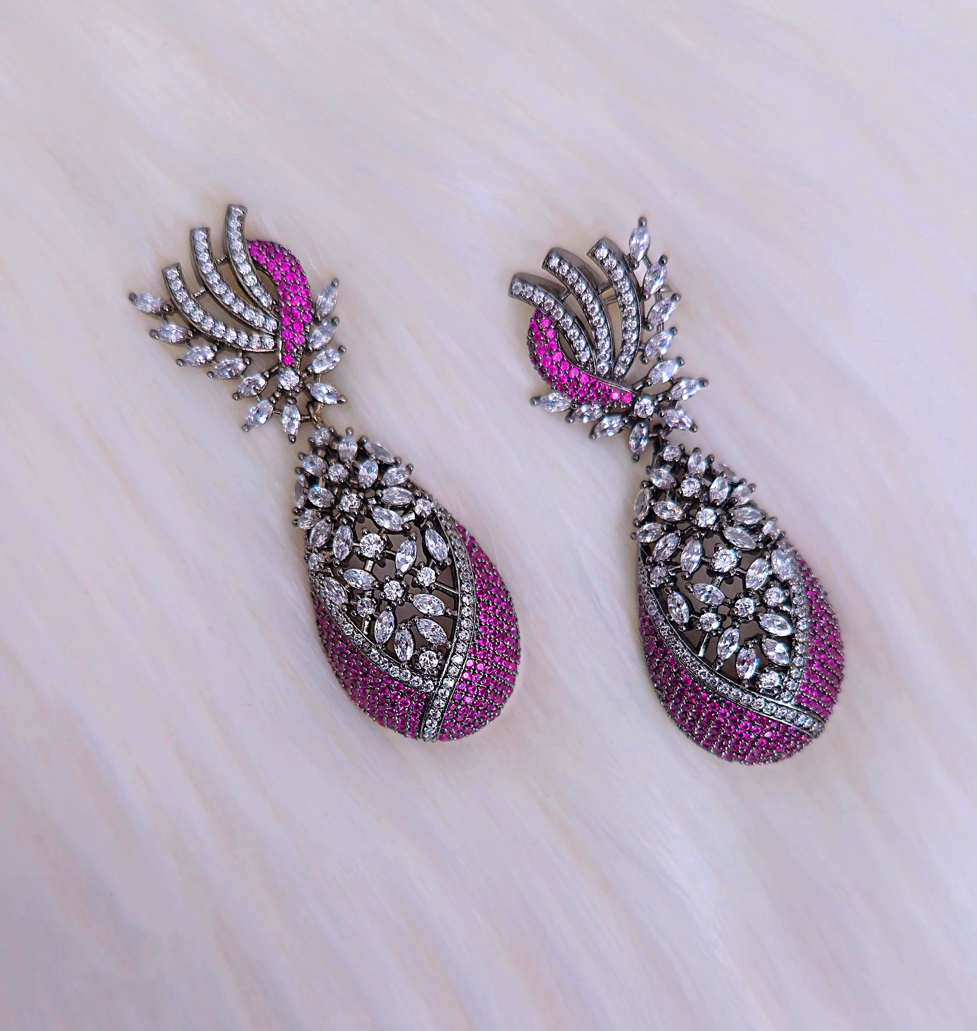 CUEAMG30184 - Victorian Polish Cubic Zirconia Earrings