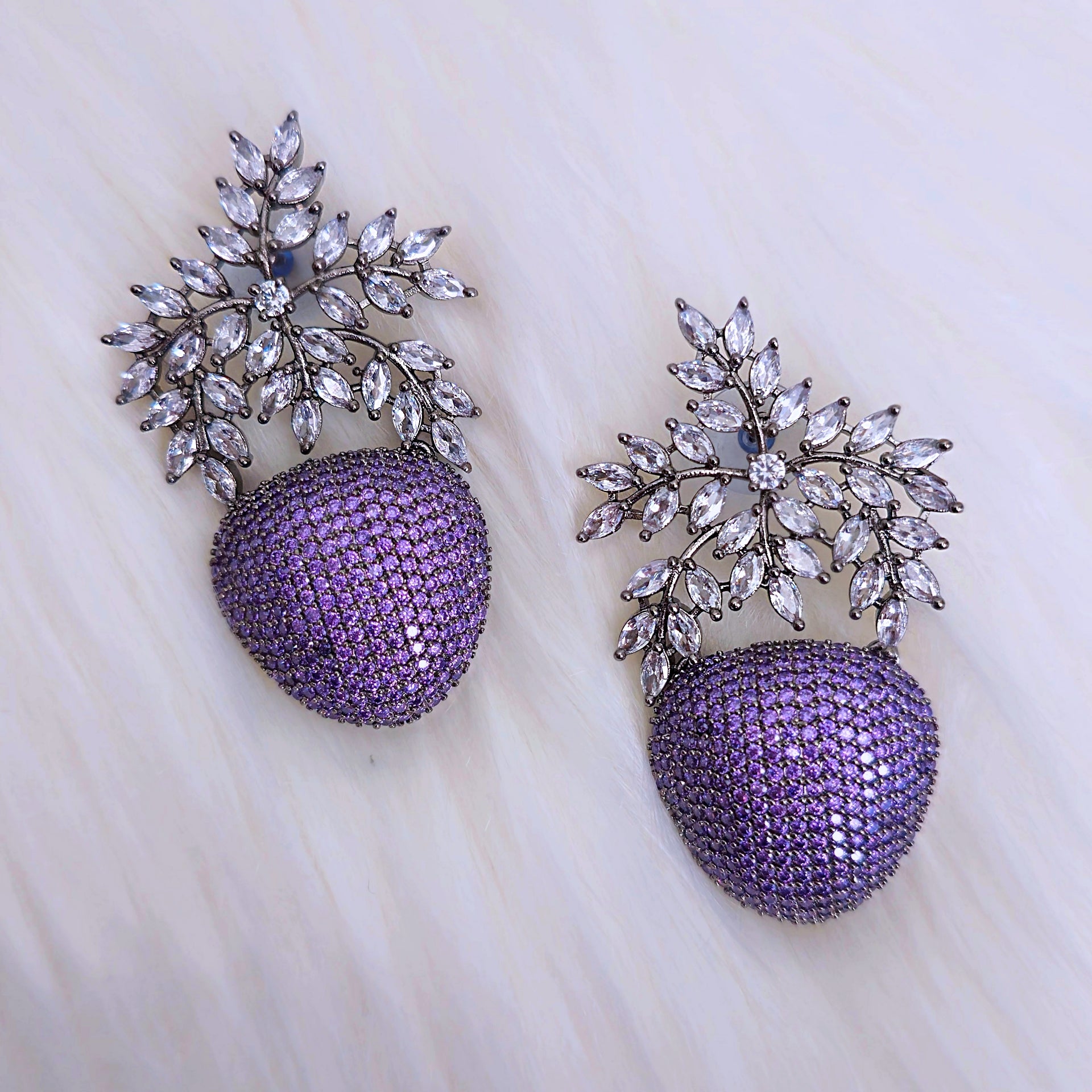 CUEAGR0183 - Victorian Polish Cubic Zirconia Earrings