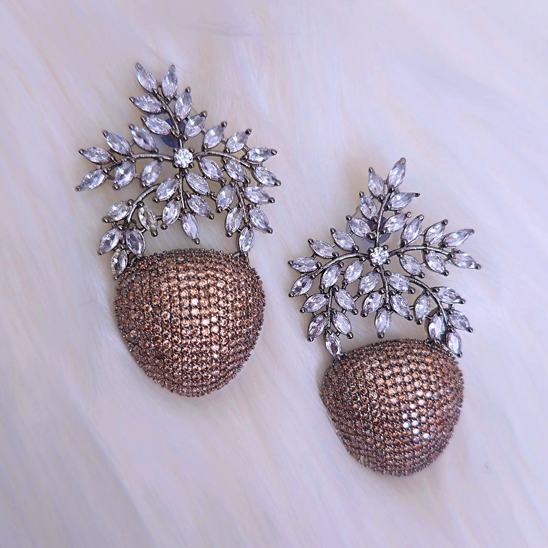 CUEAGR0183 - Victorian Polish Cubic Zirconia Earrings