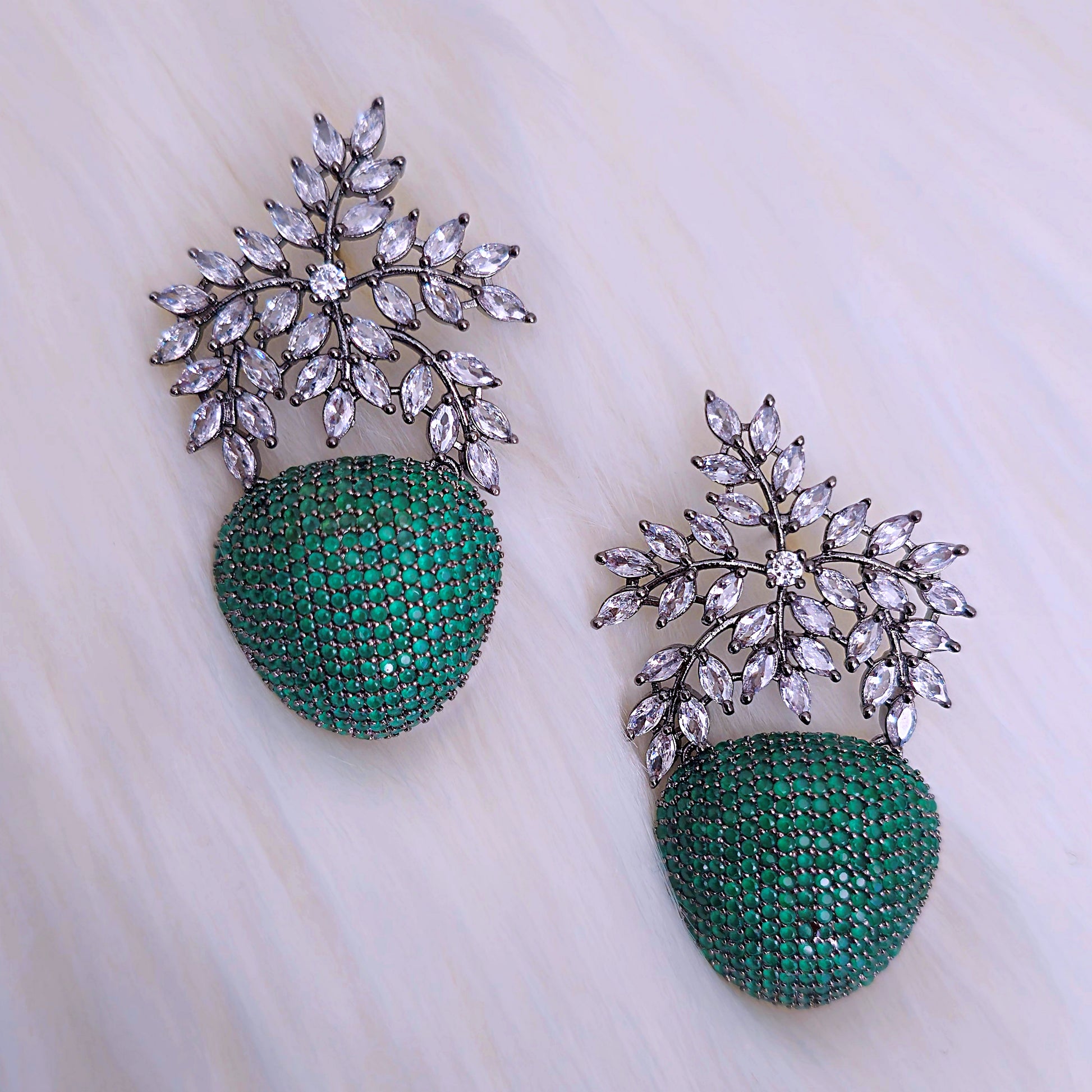 CUEAGR0183 - Victorian Polish Cubic Zirconia Earrings
