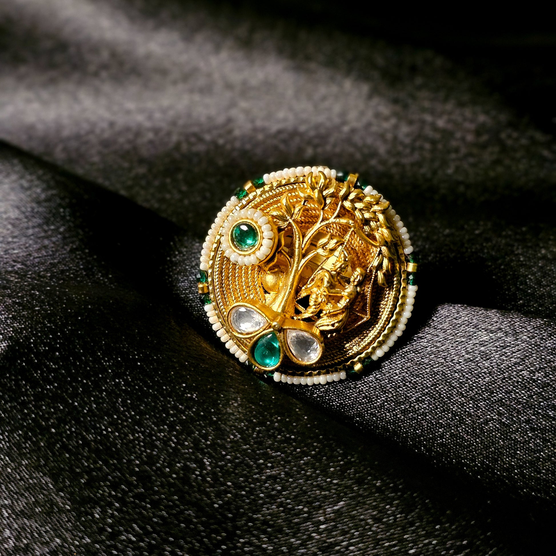 RARIGR0115 - Gold Plated Rajwadi Ring