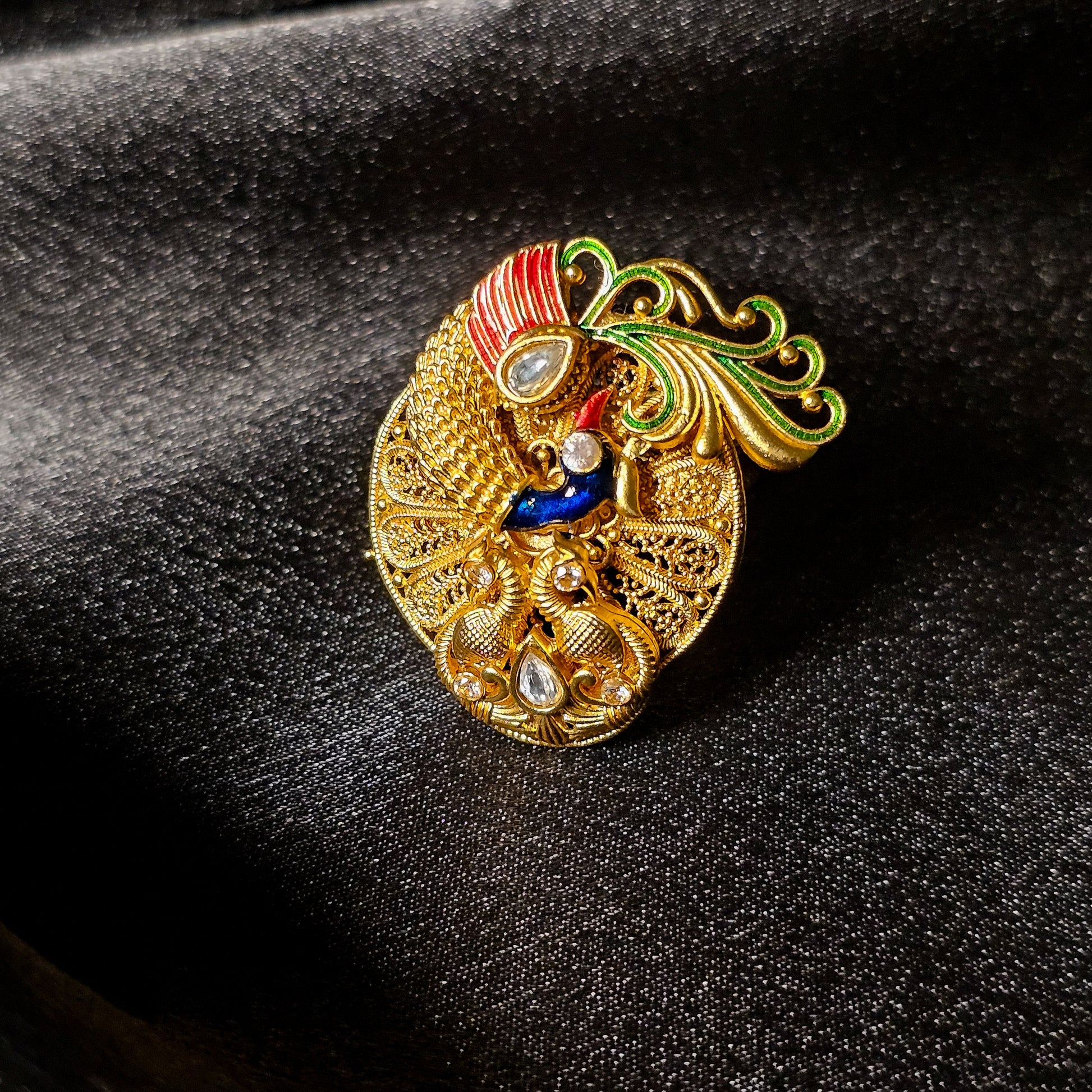 RARIGO0122 - Gold Plated Peacock Ring