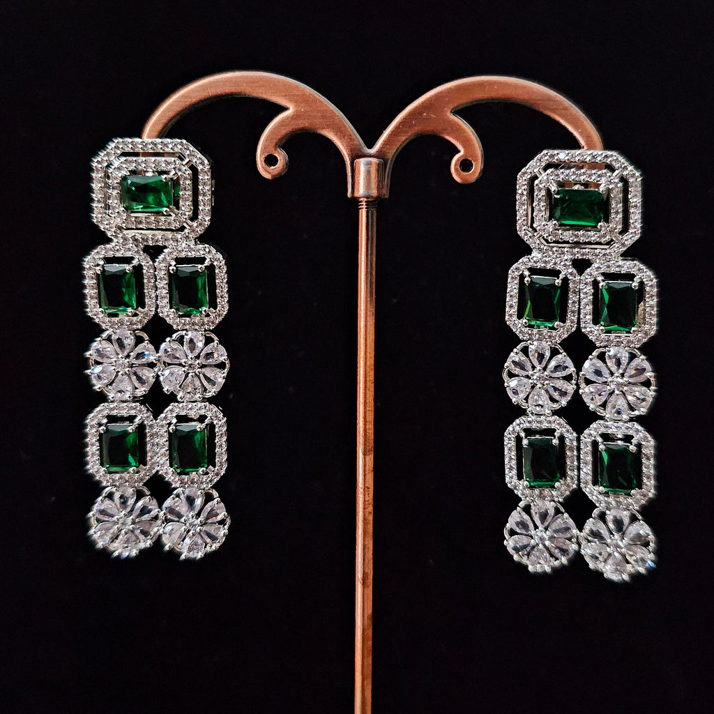 ADNEGR0012 - Triple Layered American Diamond Necklace Set