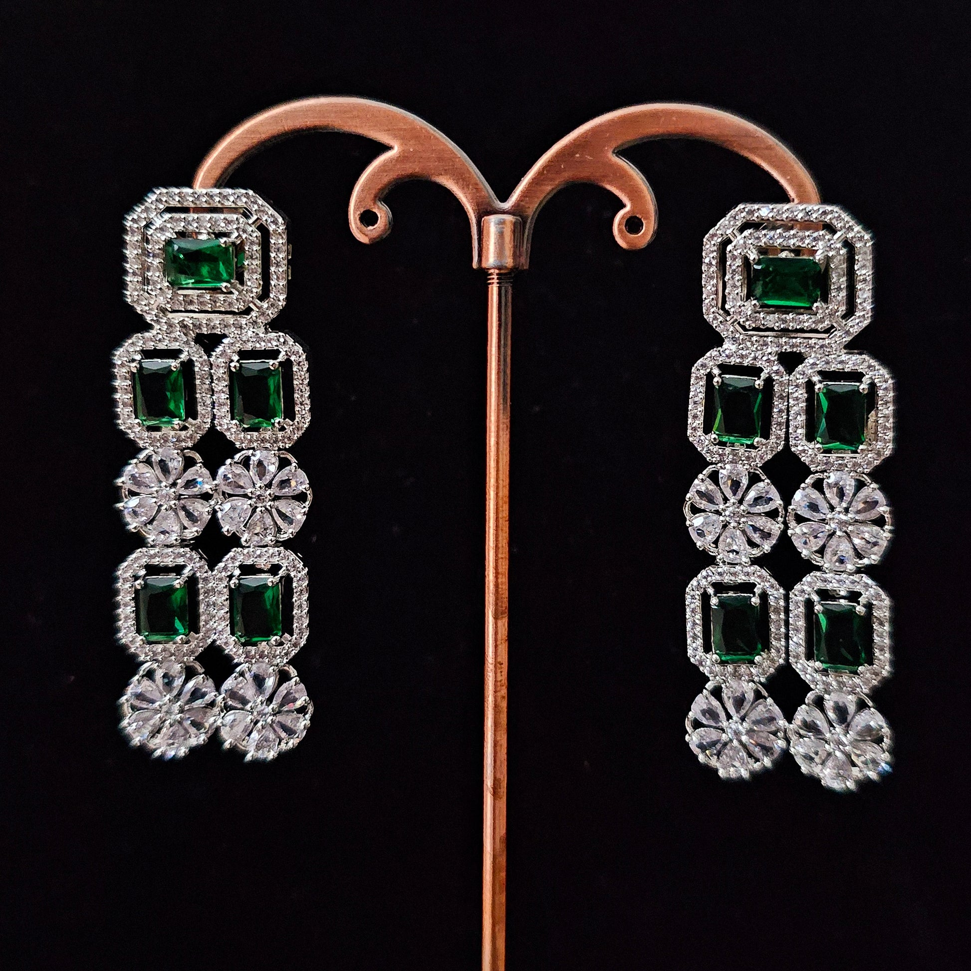 ADNEGR0012 - Triple Layered American Diamond Necklace Set