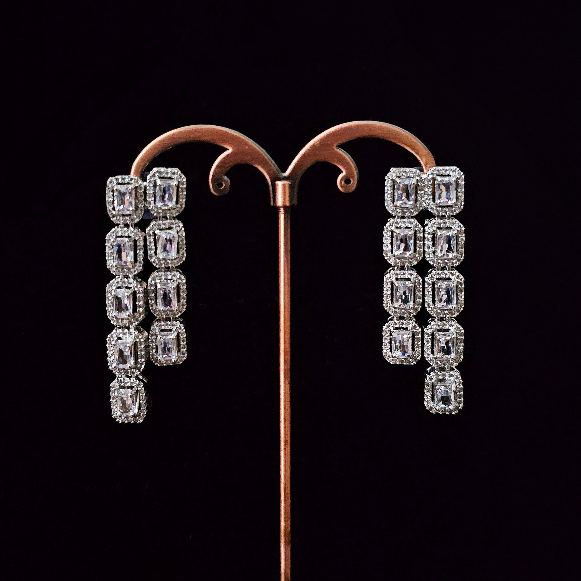 ADNECL0005 - Double Layered Faux American Diamond Necklace Set