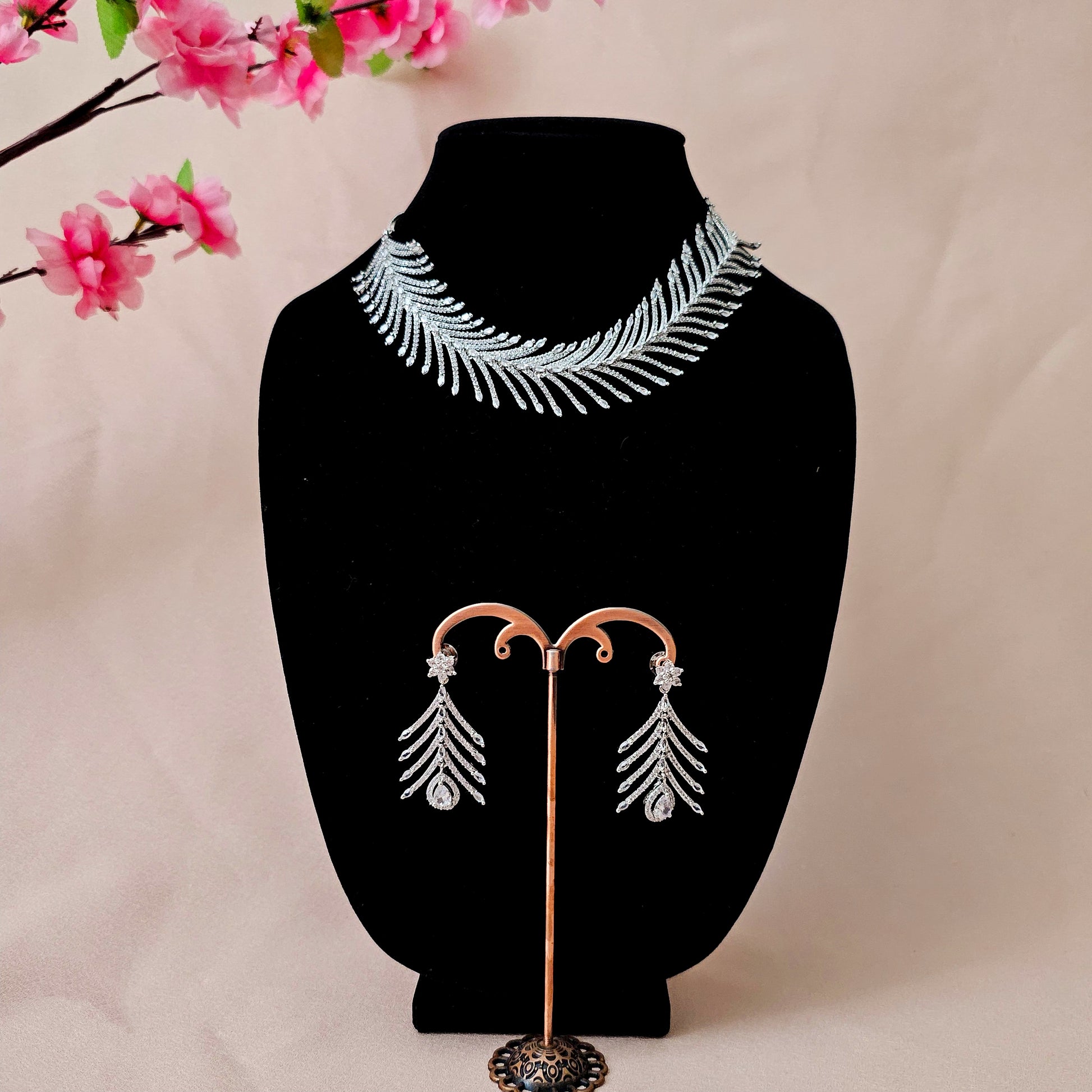 ADNECL0004 - Silver Plated Faux American Diamond Set