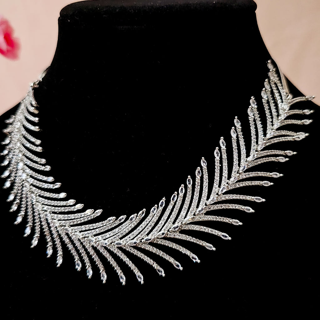ADNECL0004 - Silver Plated Faux American Diamond Set