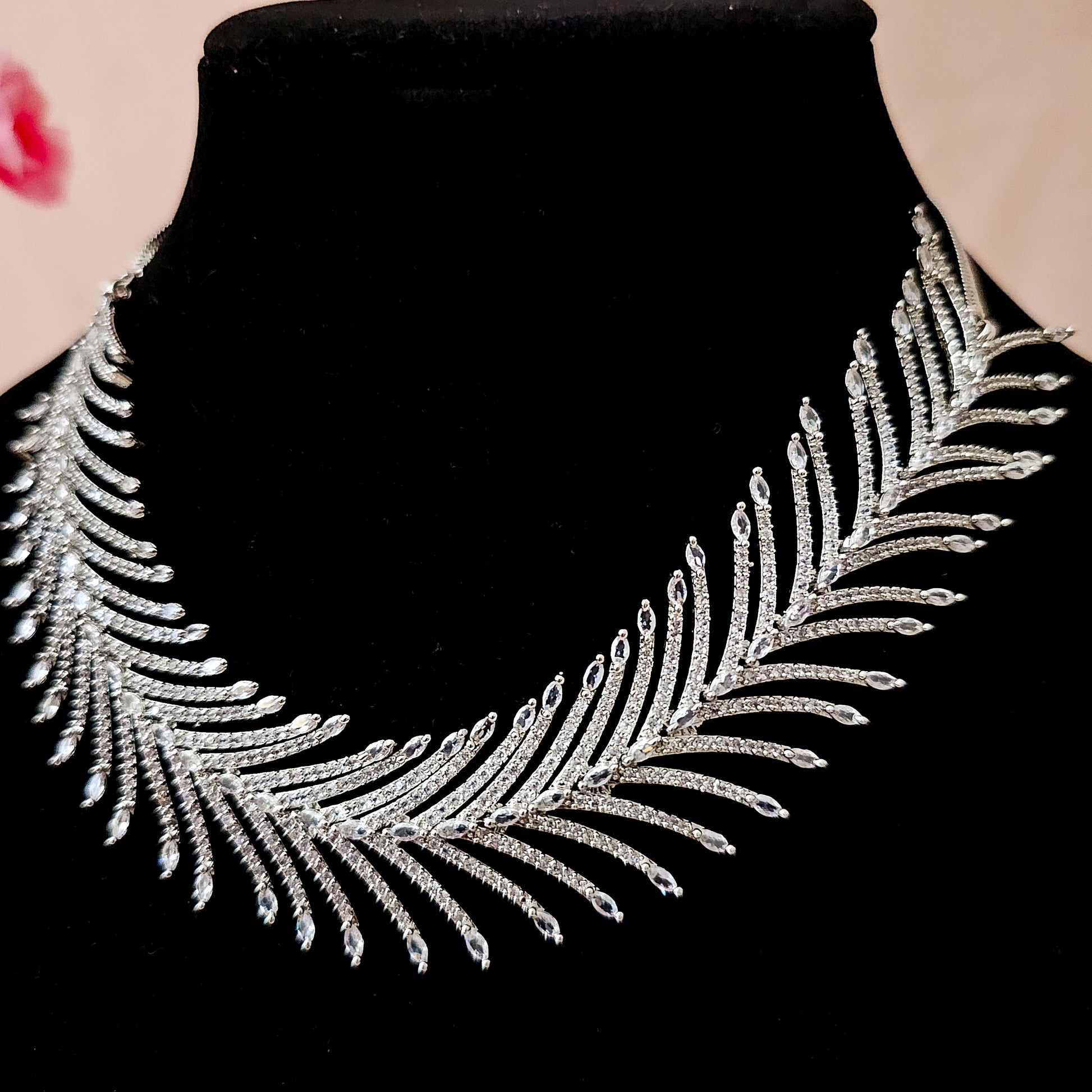 ADNECL0004 - Silver Plated Faux American Diamond Set