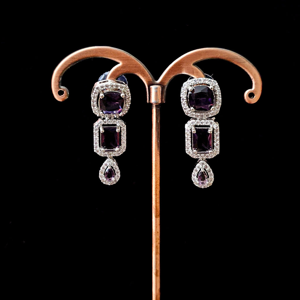 ADNEPU0021 - Silver Plated Faux American Diamond Necklace Set