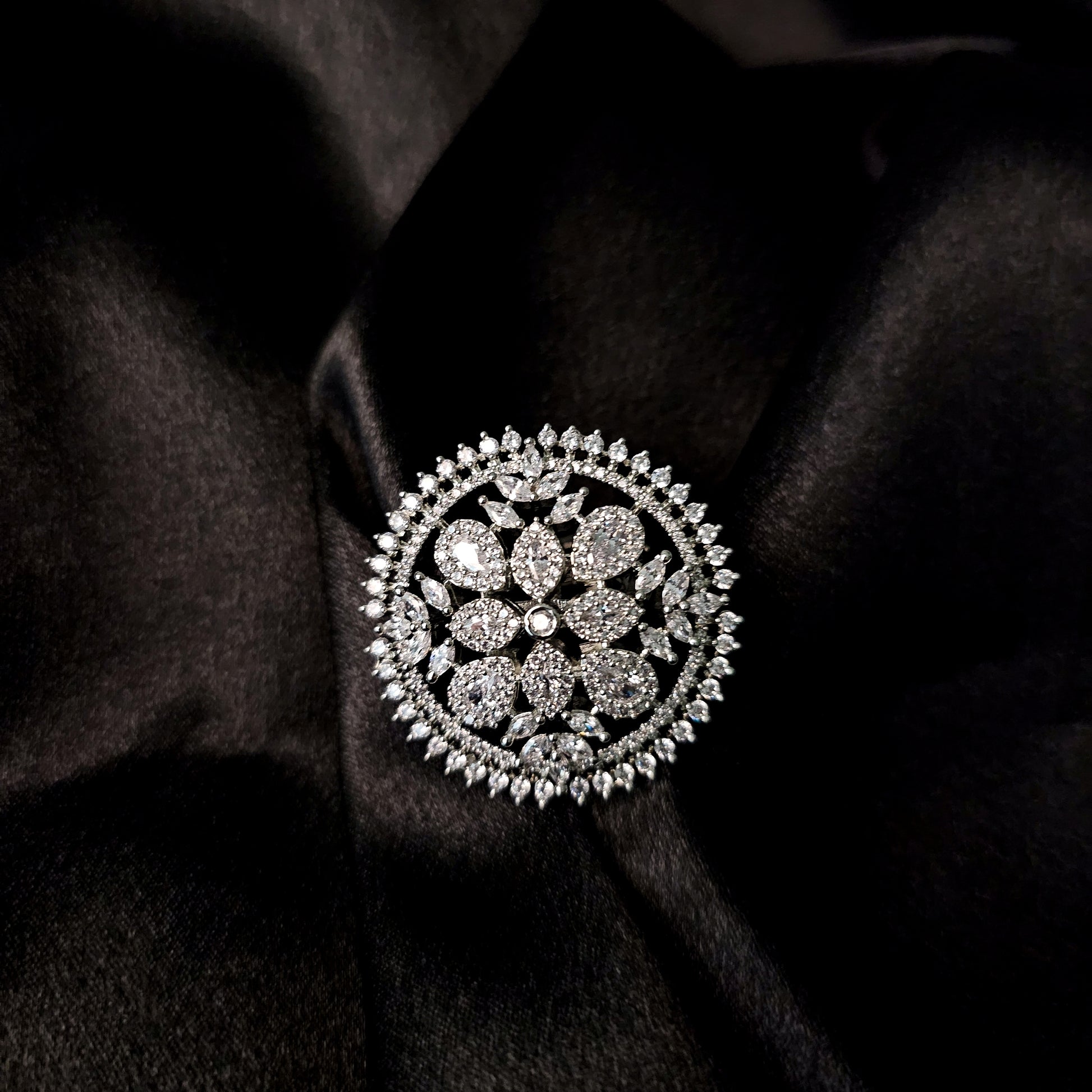 Silver Plated American Diamond Ring