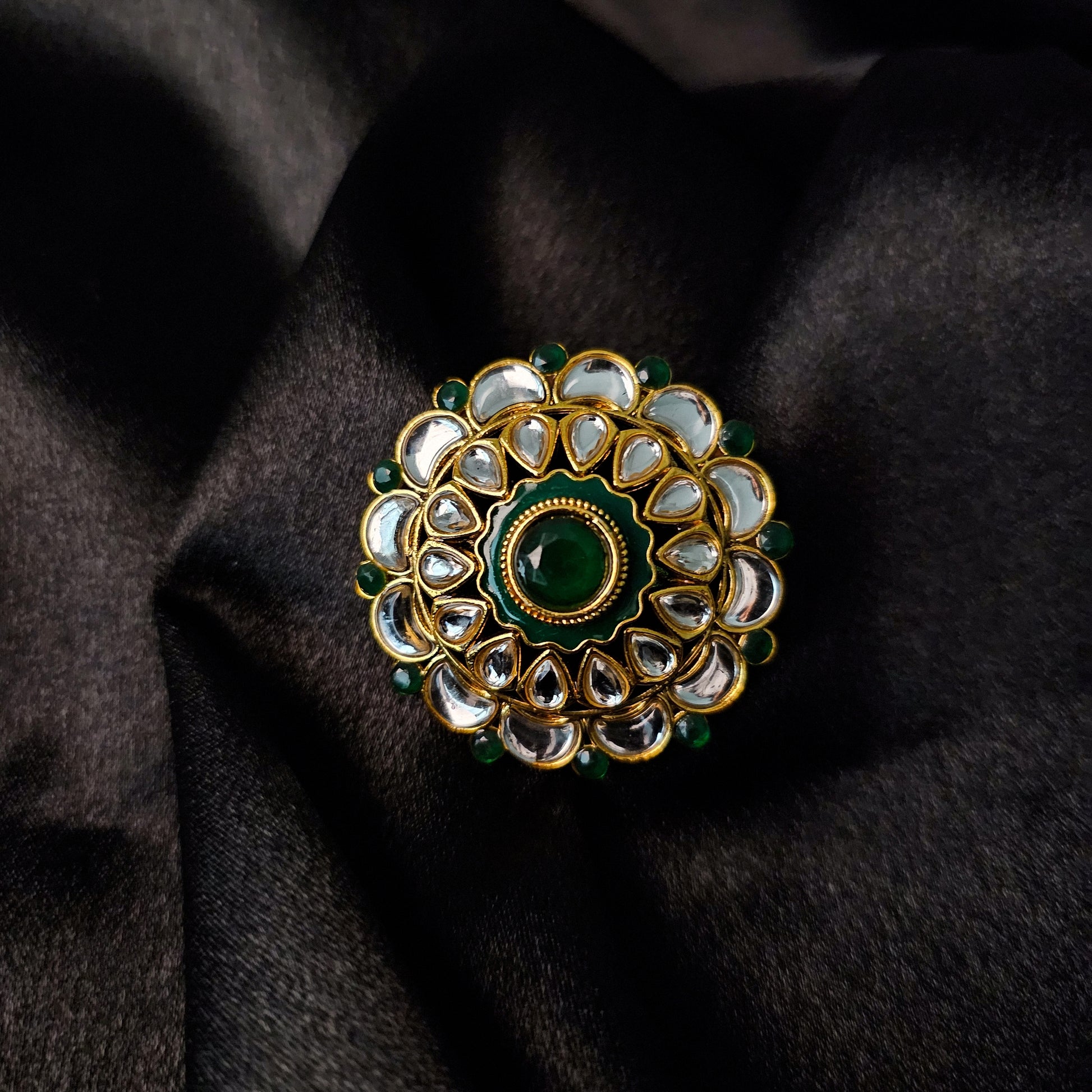 KURIMA0108 - Gold Plated Kundan Ring