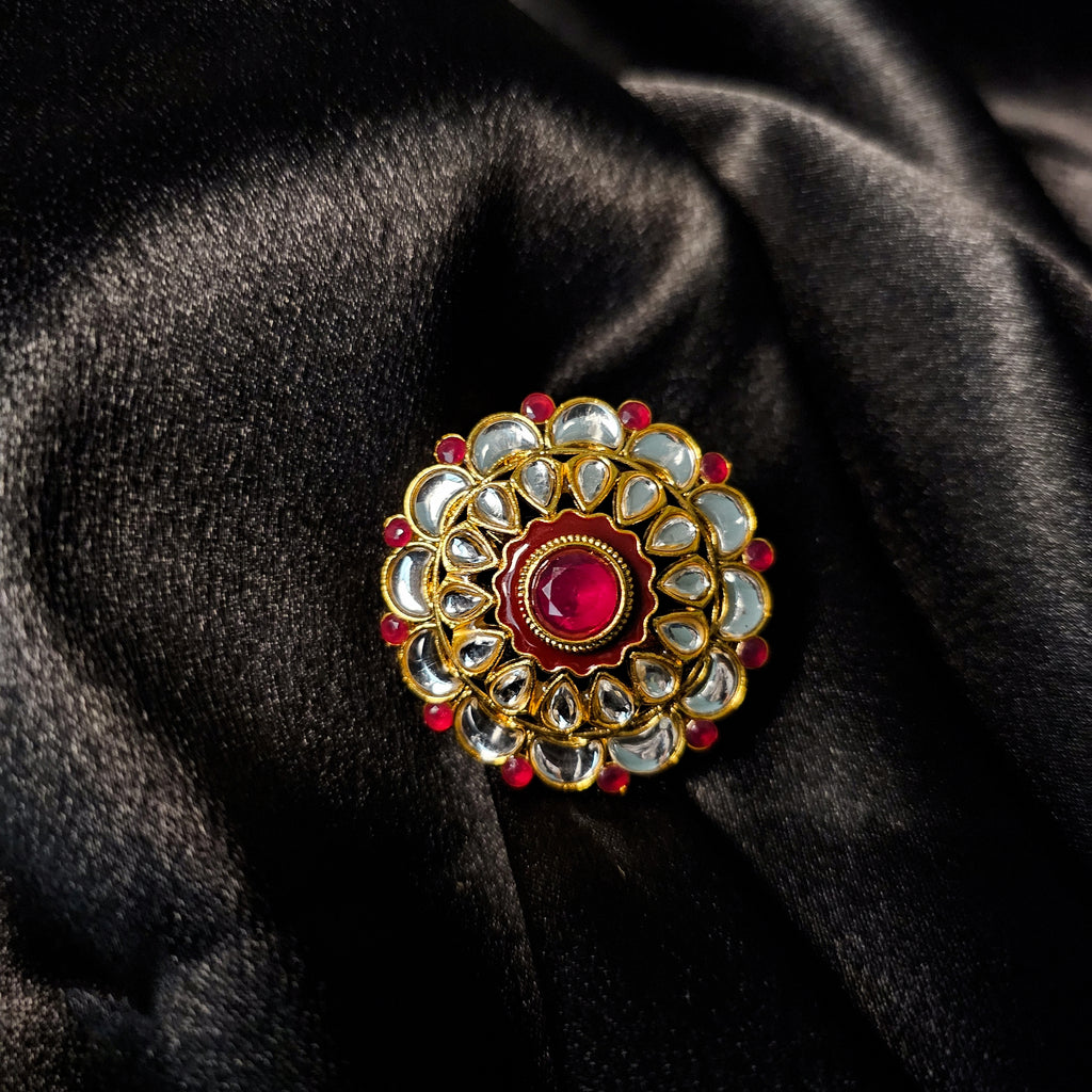 KURIMA0108 - Gold Plated Kundan Ring