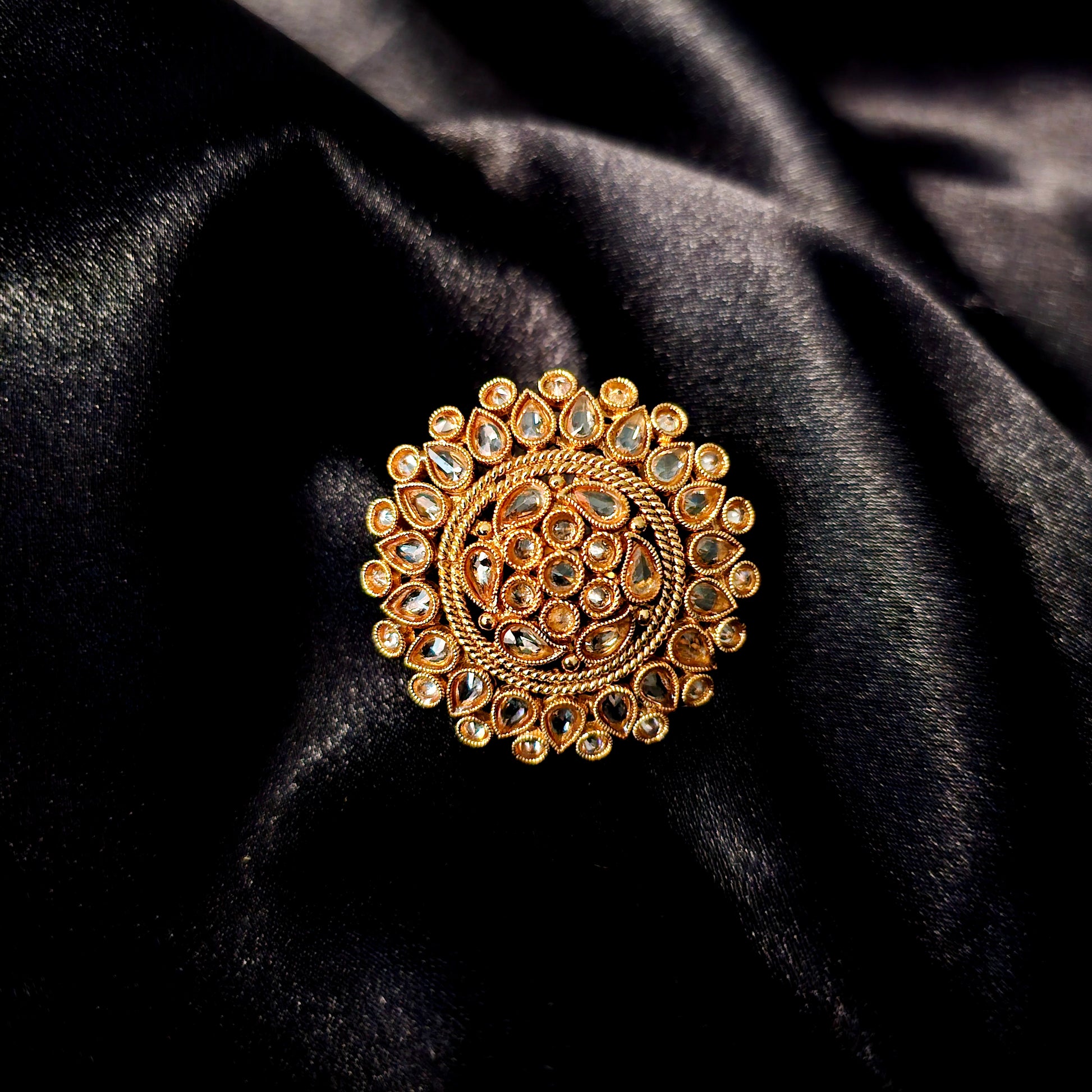PORIGO0117 - Gold Plated Polki Ring