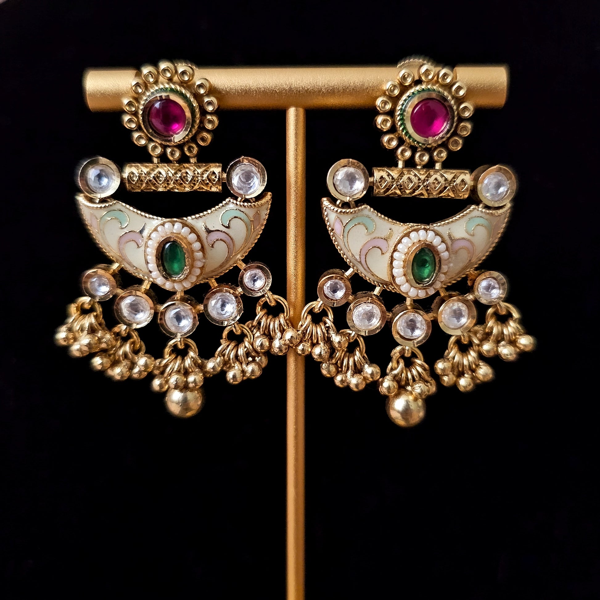 GGNEGO0091 - Gold Plated Kundan Necklace Set