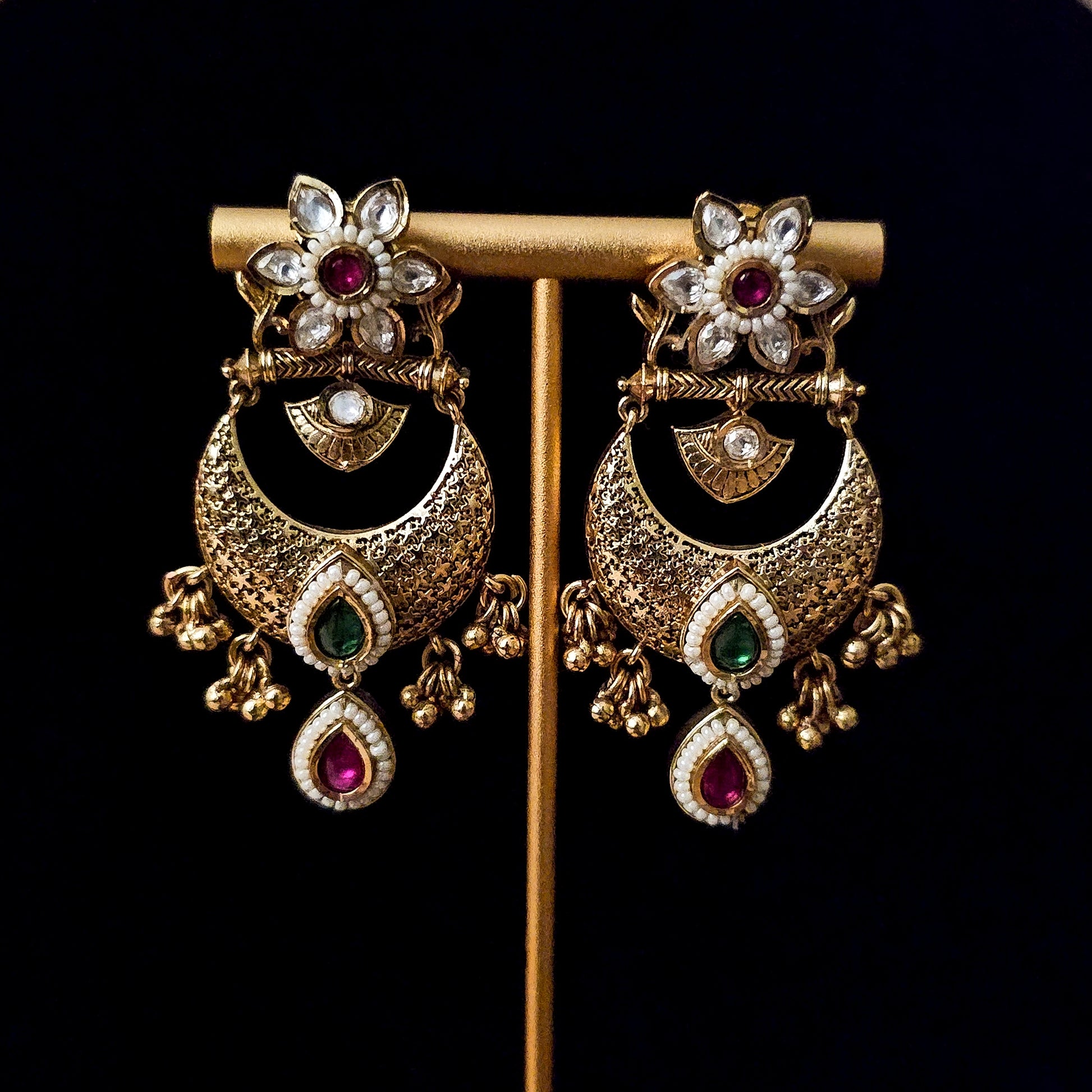 GGNEGO0090 - Gold Plated Kundan Necklace Set