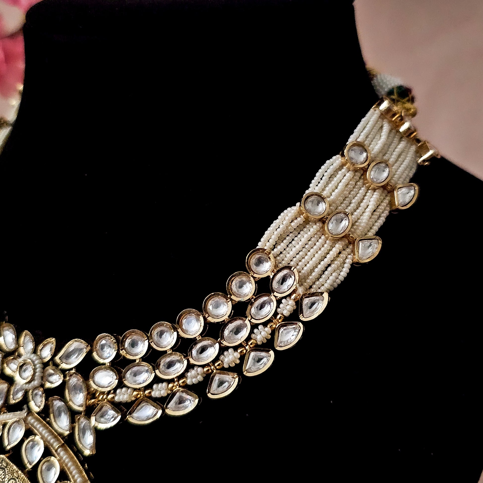 GGNEGO0086 - Gold Plated Kundan Necklace Set