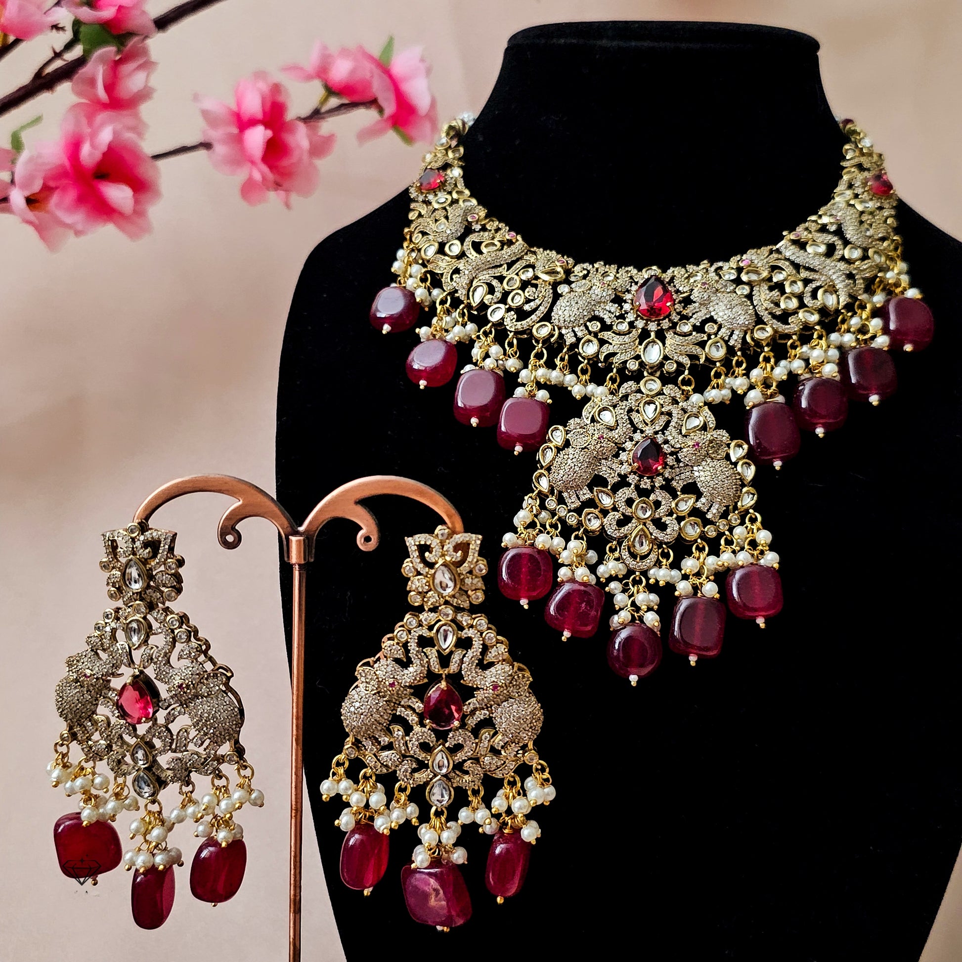 MONEMA20170 - Gold Plated Moissanite Necklace Set