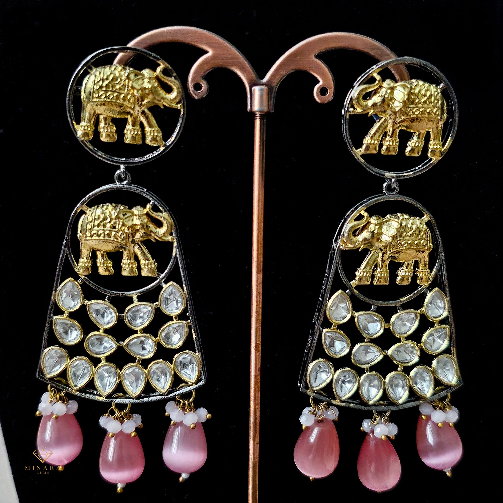 KUNEBP0168 - Victorian Polish Kundan Necklace Set