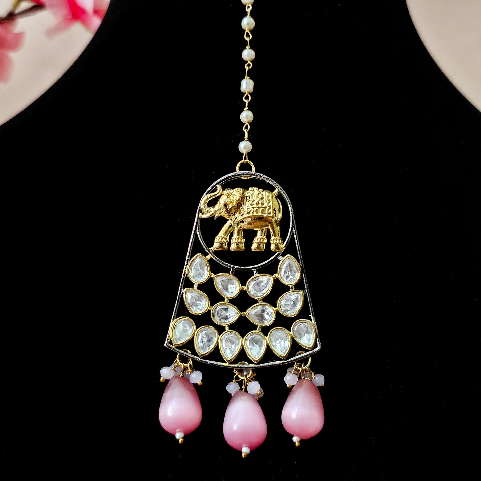KUNEBP0168 - Victorian Polish Kundan Necklace Set