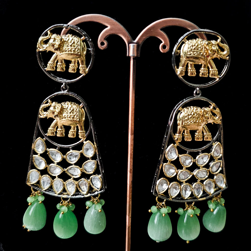 KUNEBP0168 - Victorian Polish Kundan Necklace Set