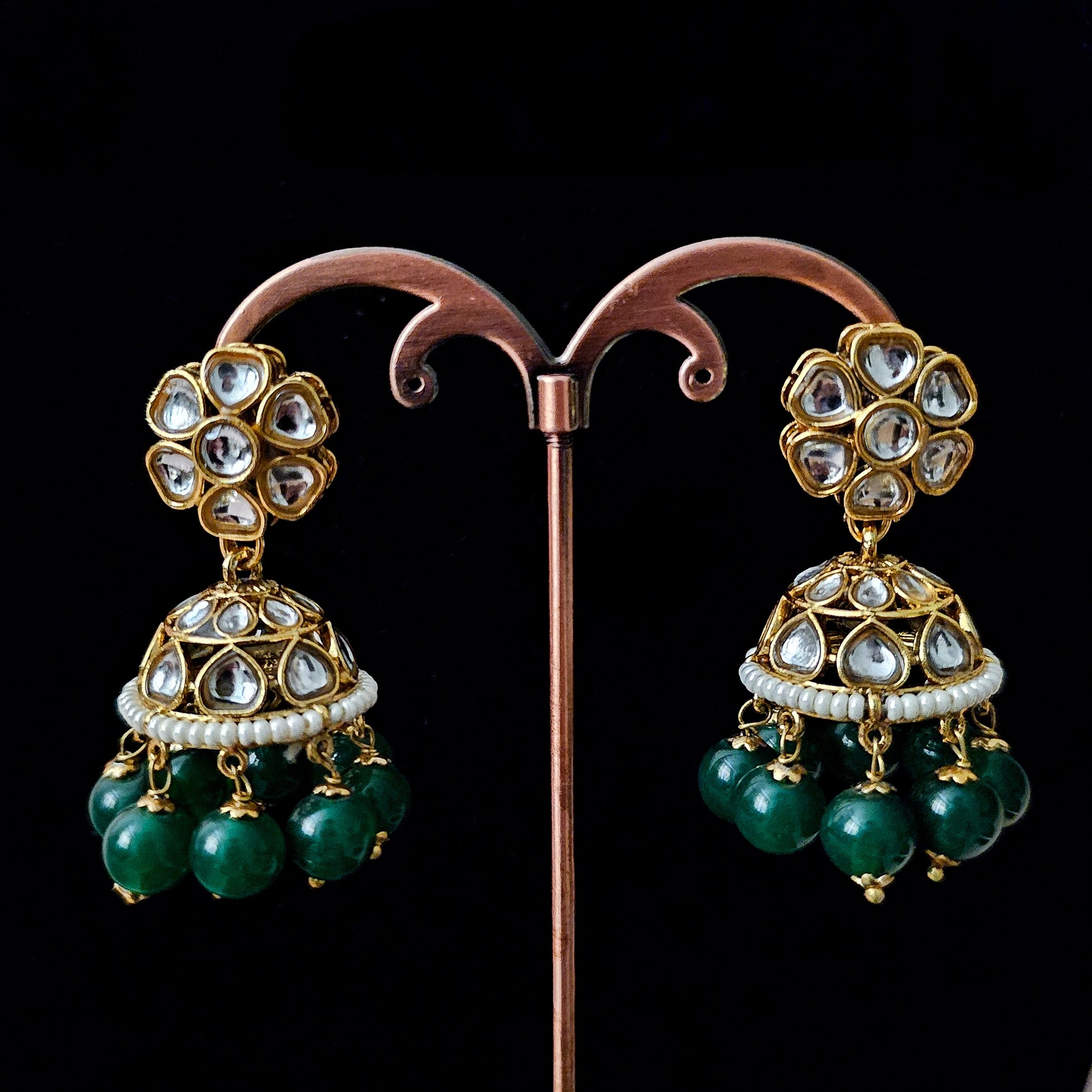 KUNEGR0095 - Gold Plated Kundan Necklace Set