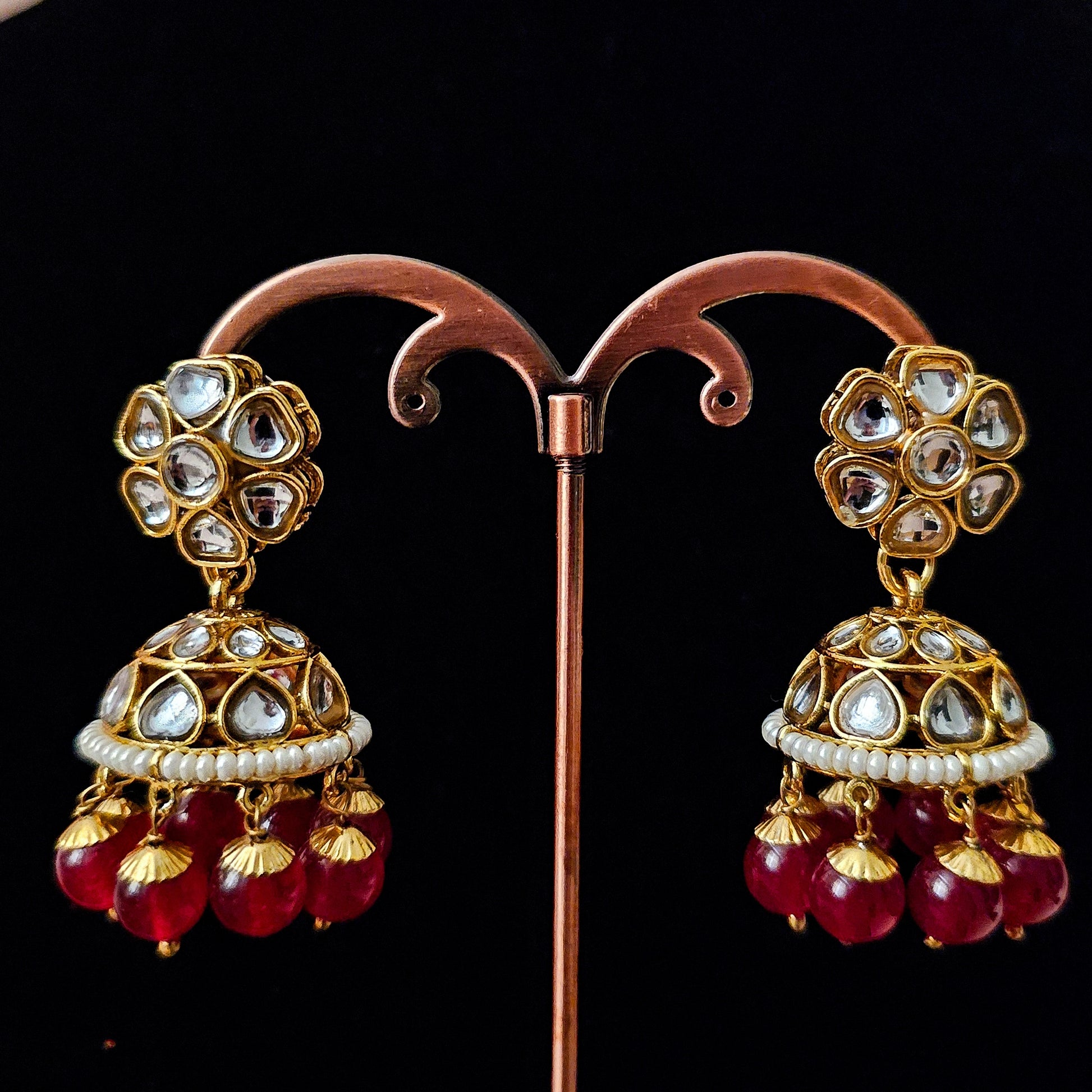 KUNEGR0095 - Gold Plated Kundan Necklace Set