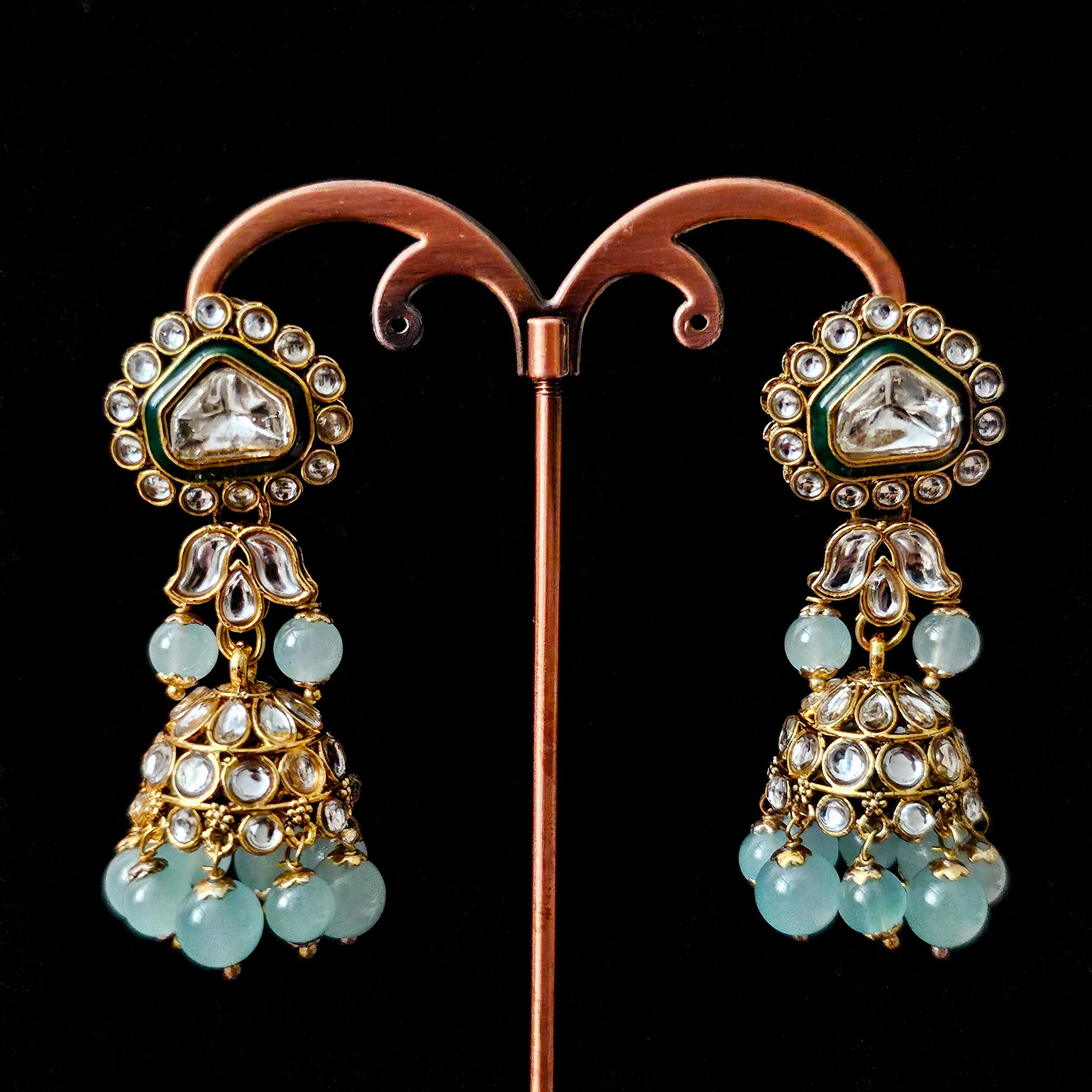 KUNESG0064 - Gold-Plated Kundan Necklace Set