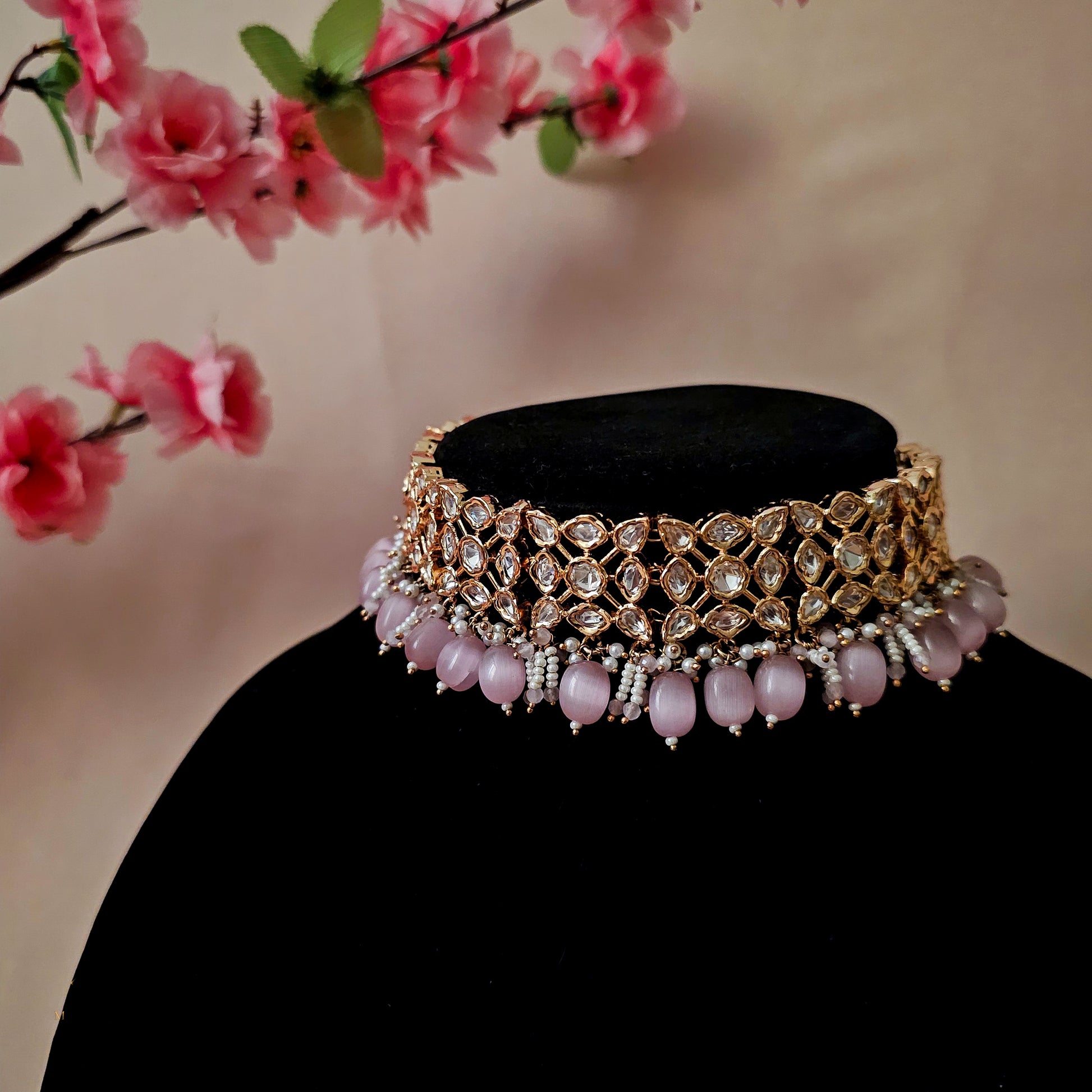 KUCHBP0092 - Gold-Plated Tyaani Kundan Choker Set