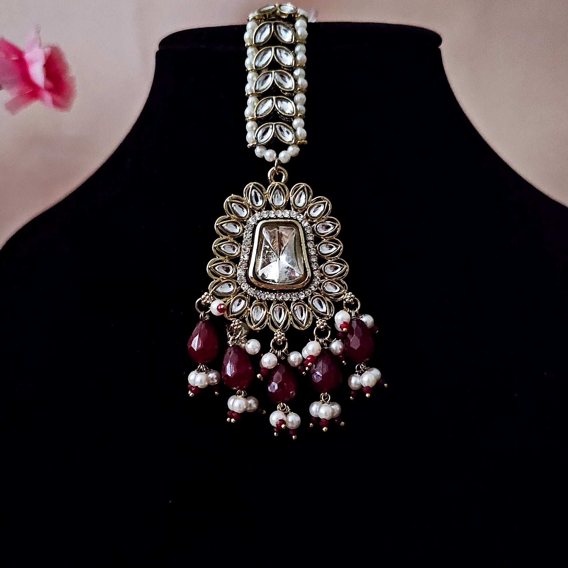 KUCHMA0155 - Gold Plated Kundan Necklace Set