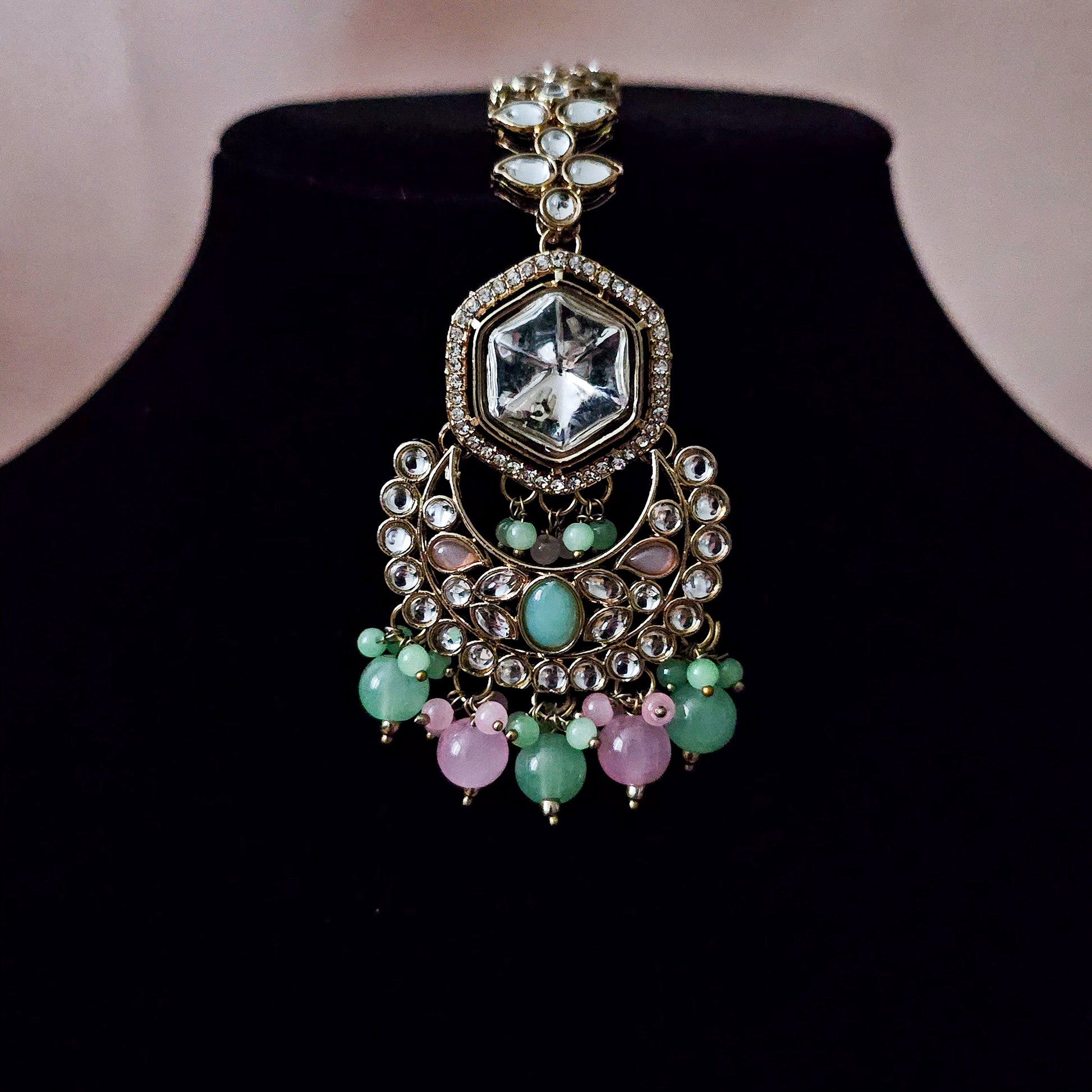 KUCHMP0154 - Gold Plated Kundan Choker Set