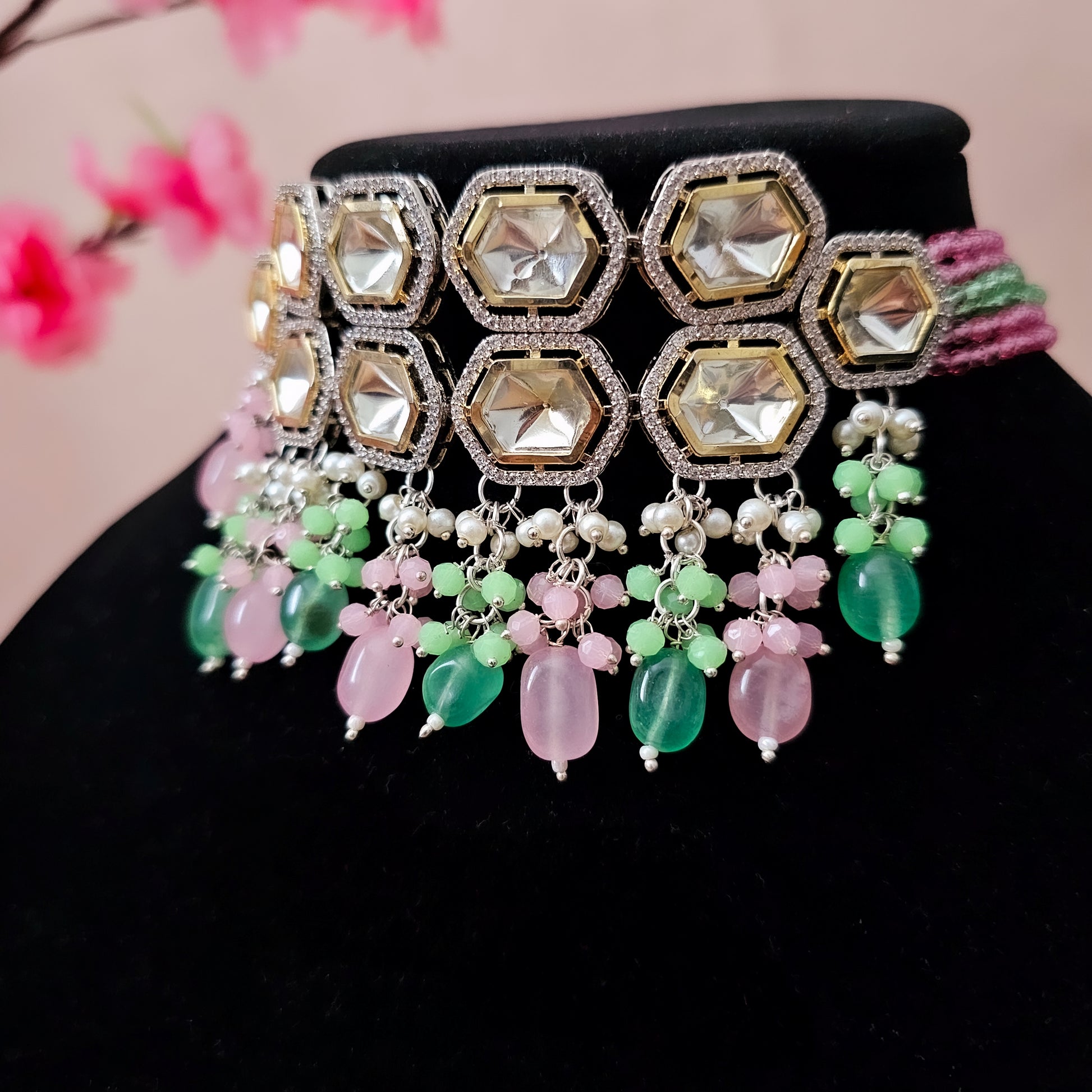 MOCHMC20147 - Silver-Plated Moissanite Choker Set