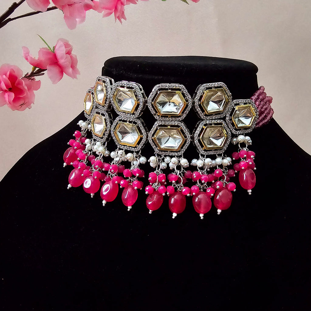 MOCHMC20147 - Silver-Plated Moissanite Choker Set