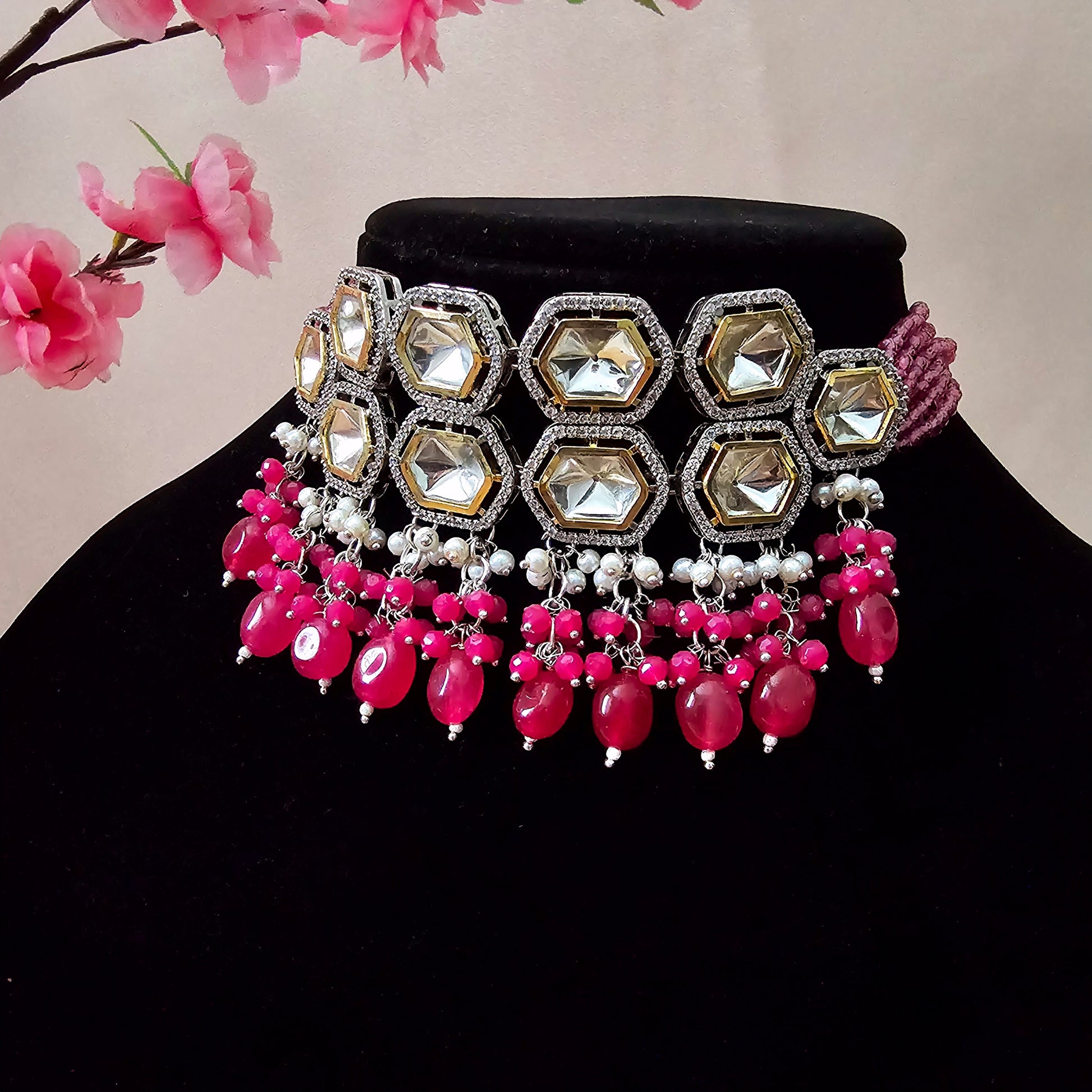 MOCHMC20147 - Silver-Plated Moissanite Choker Set