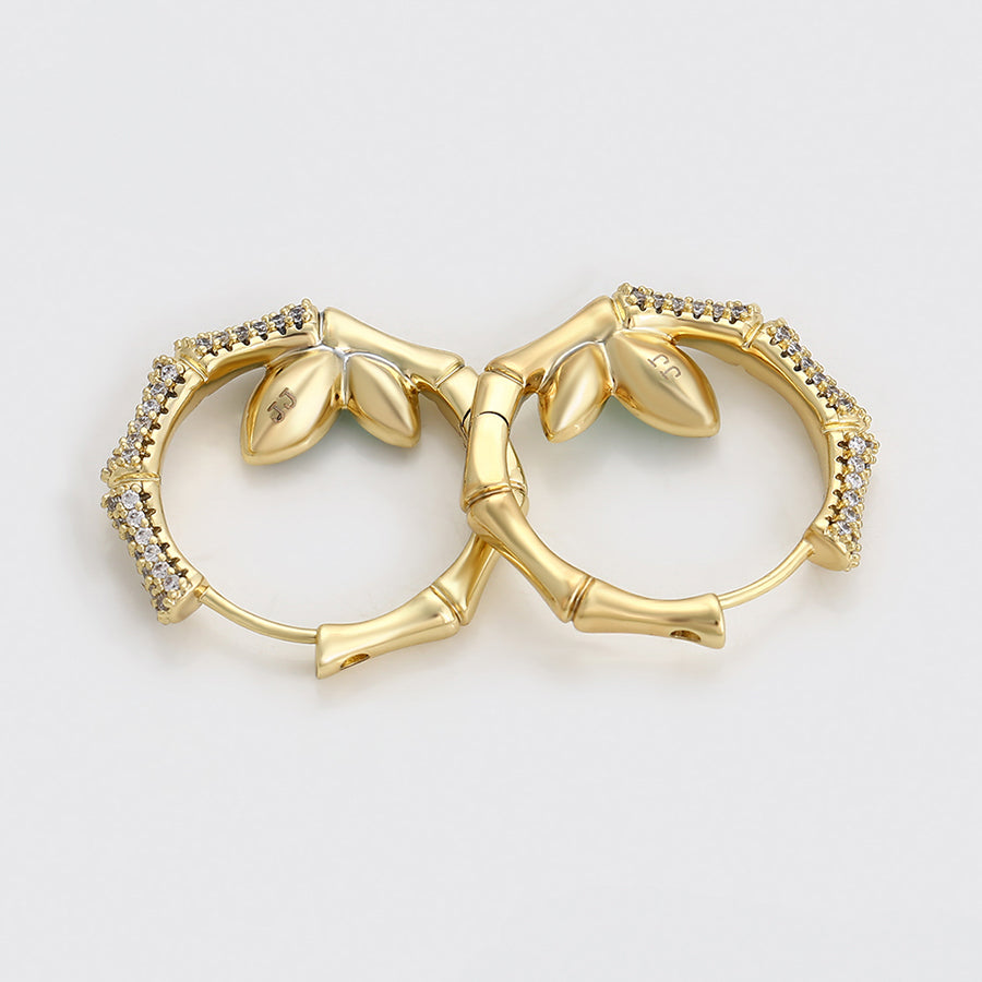 MG000905973 - 14K Gold-Plated Emerald Hoops image 3