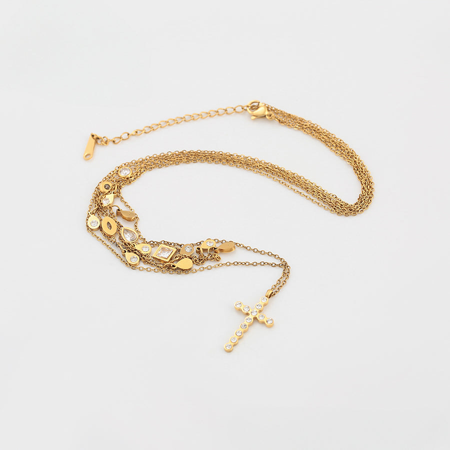 MG00897626 - 14K Gold-Plated Layered Necklace image 1