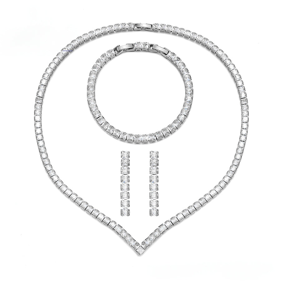 MG000866276 - Cubic Zirconia Necklace Set with Bracelet image 1