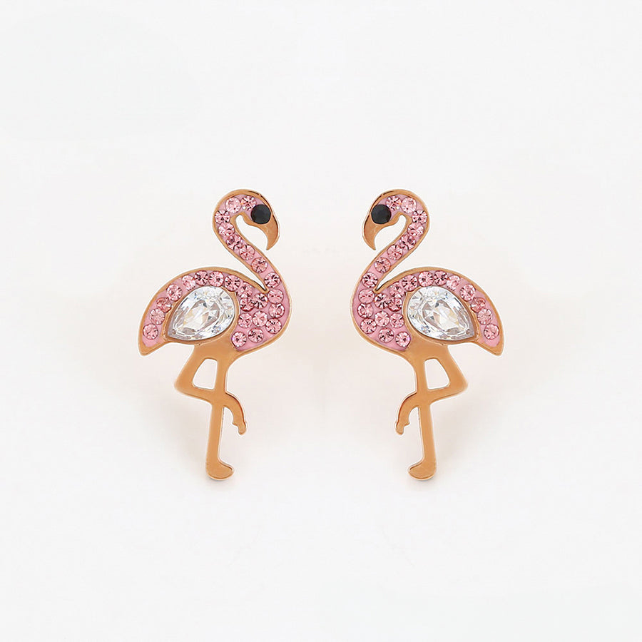 MG97797 - Rose Gold Flamingo Earrings image 0