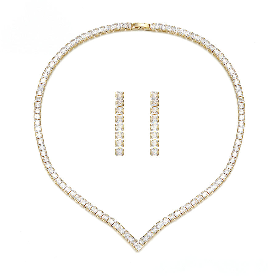 MG000866279 - 14K Gold-Plated Cubic Zirconia Necklace Set image 1