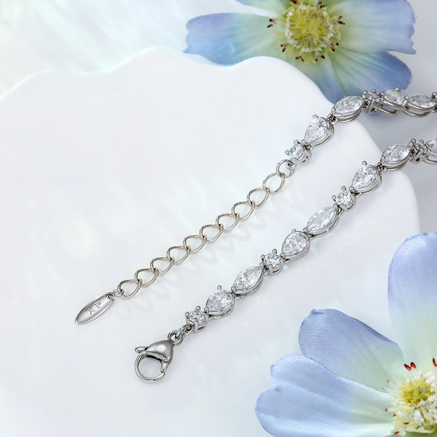 MG000814567 - Platinum Plated Aquamarine Heart Pendant image 2