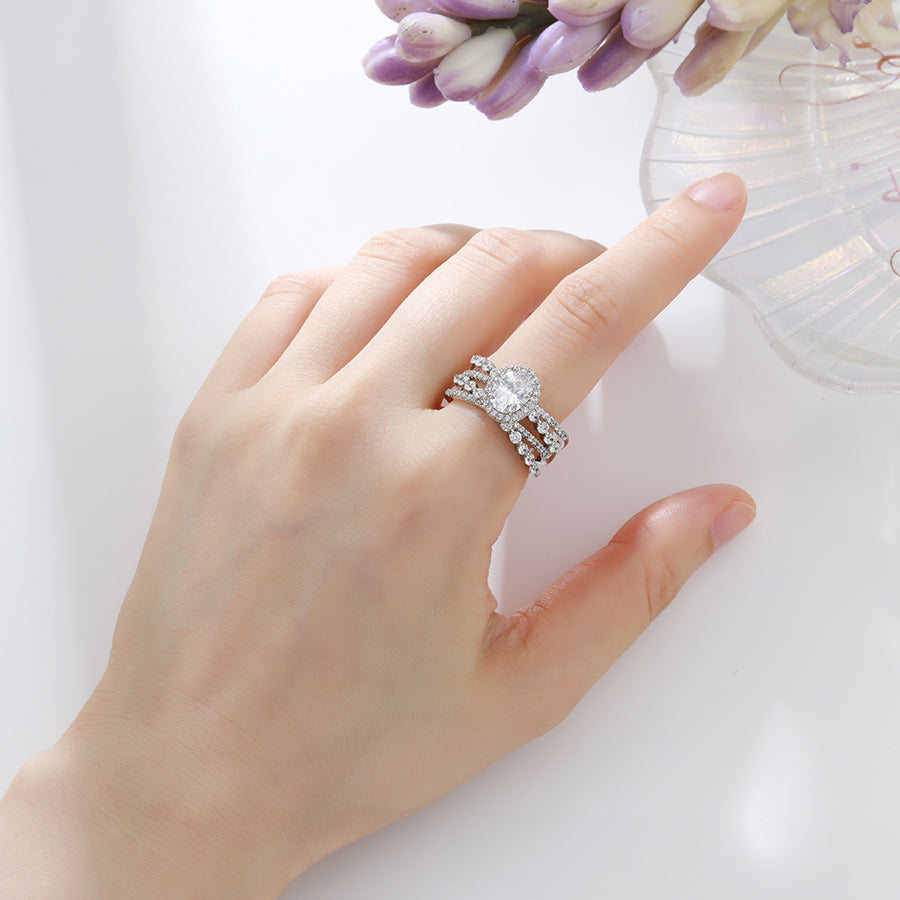 MGYMR565 - Platinum Plated Cubic Zirconia Ring image 1