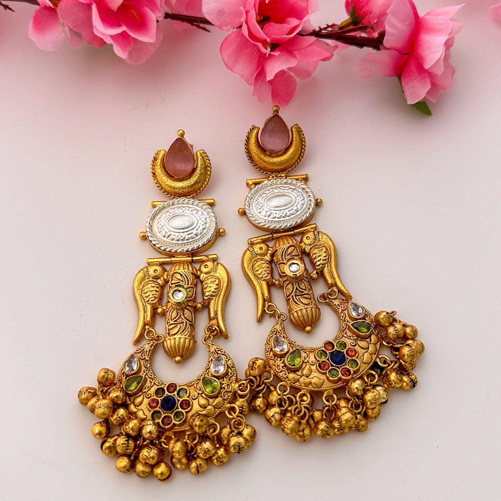 GEEAPI0194 - Dual-Tone Silver Replica Earrings