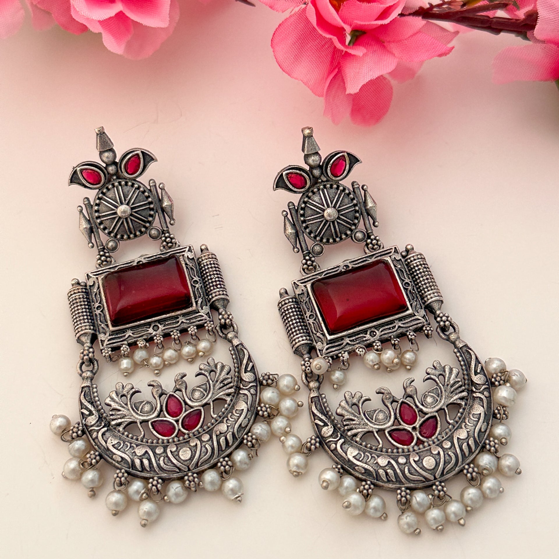 SIEARE0195 - Silver Replica Earrings