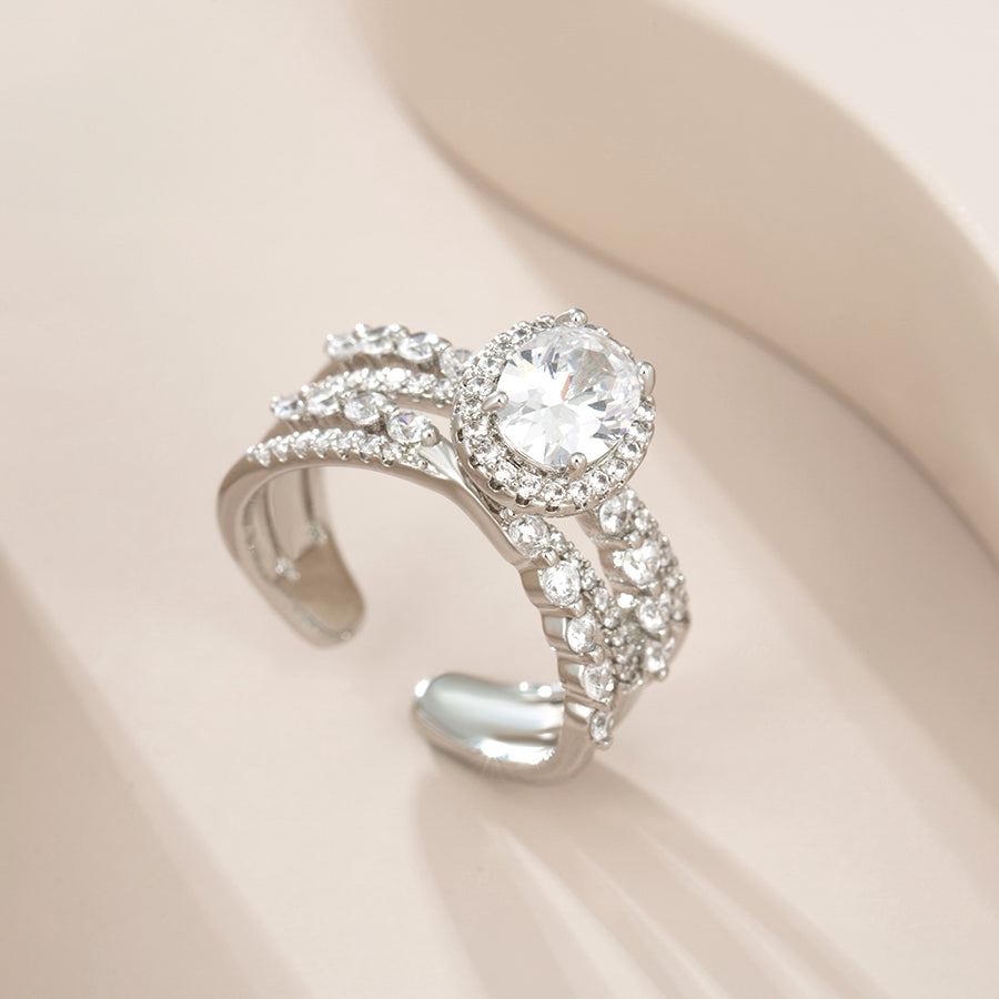 MGYMR565 - Platinum Plated Cubic Zirconia Ring image 0