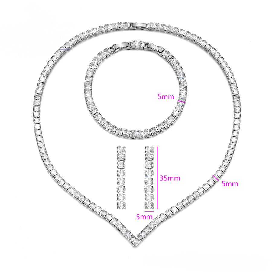 MG000866276 - Cubic Zirconia Necklace Set with Bracelet image 3