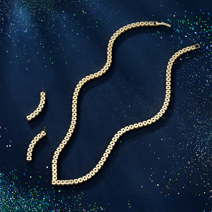 MG000866279 - 14K Gold-Plated Cubic Zirconia Necklace Set image 3